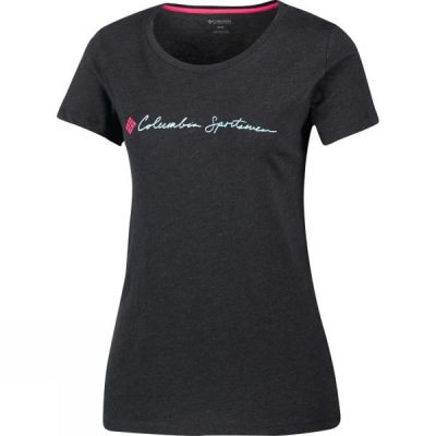 Tee Columbia CSC Script Logo Manga Corta Mujer - Negras - Chile NSE832761